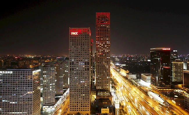 A general view shows Yintai Centre buildings before Earth Hour in Beijing's central business district, in this March 28, 2015 file photo. (Reuters)