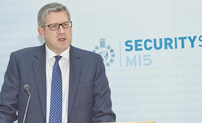 This file photo taken on Jan. 8. 2015 by Britain's MI5 Security Service shows an undated image of Andrew Parker the Director General of Britainís domestic security service MI5. (AP)
