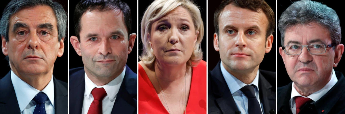 A combination picture shows five candidates for the French 2017 presidential election. (Reuters)