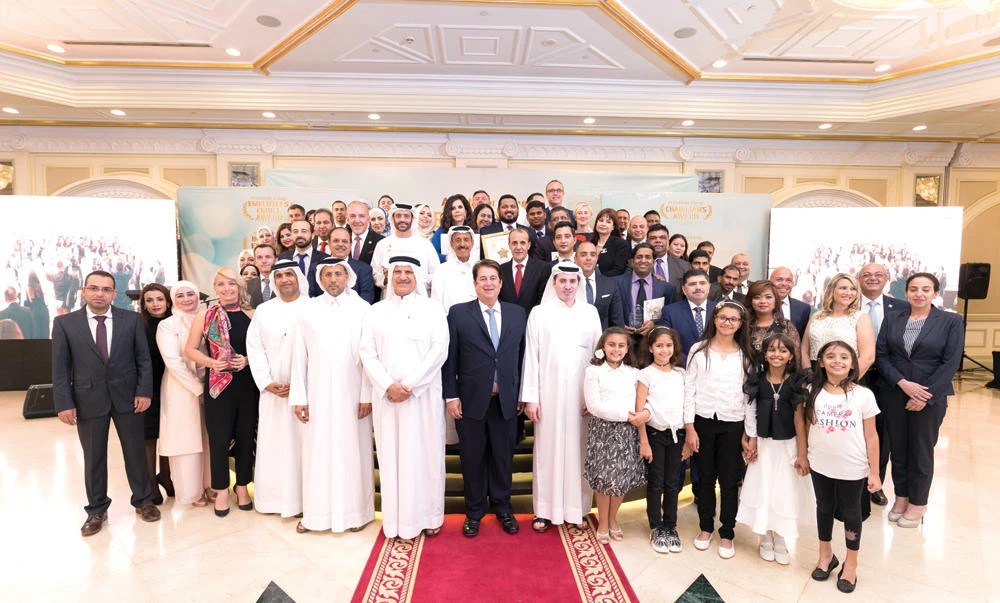 Khalaf Ahmad Al-Habtoor with all the winners.