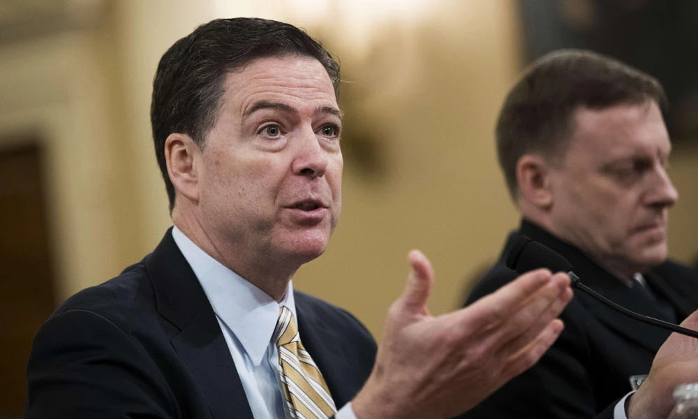 James Comey, director of the US Federal Bureau of Investigation (FBI), and Michael Rogers, director of the National Security Agency, testify Monday on Capitol Hill during a House Permanent Select Committee on Intelligence hearing concerning Russian meddling in the 2016 US election. (Drew Angerer/Getty Images/AFP)