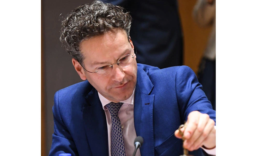 Eurogroup President and Dutch Finance Minister Jeroen Dijsselbloem at the start of the Eurogroup finance ministers meeting in Brussels, on Monday. (AFP)