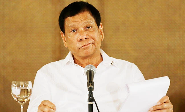 In this March 13, 2017 photo, Philippine President Rodrigo Duterte reacts during a press conference at the Malacanang presidential palace in Manila, Philippines. (AP)