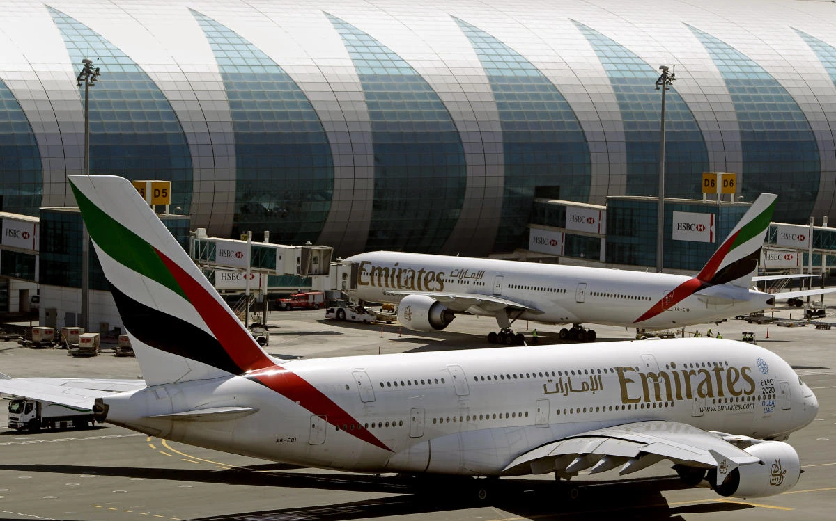 An Emirates passenger planes at Dubai airport in United Arab Emirates. (AP)