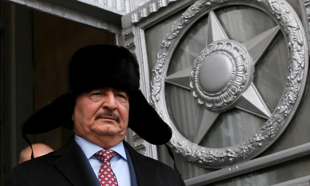 General Khalifa Haftar, commander in the Libyan National Army (LNA), leaves after a meeting with Russian Foreign Minister Sergei Lavrov in Moscow, Russia, on November 29, 2016. (REUTERS/Maxim Shemetov/File Photo)
