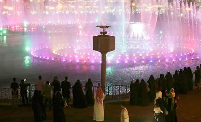 Saudis gather in a park during celebrations to mark the worldwide Earth Hour in Riyadh, Saudi Arabia, in this March 29, 2014 file photo. (AP)