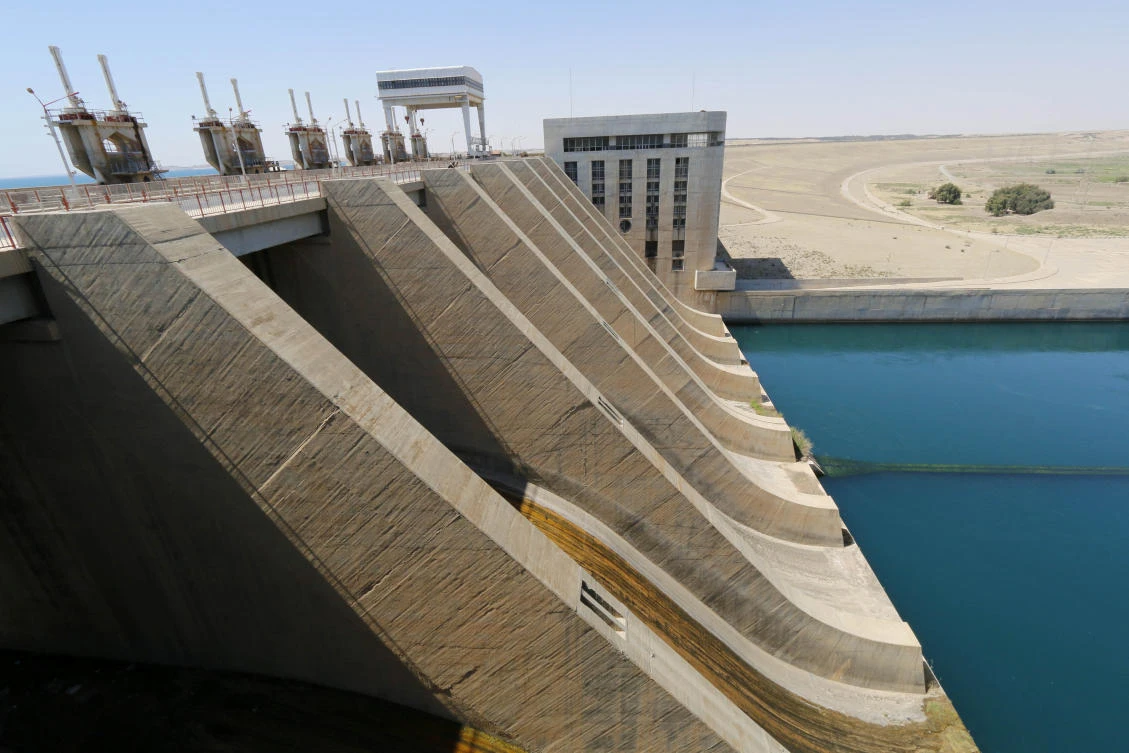 A view shows part of Tabqa dam on the Euphrates river .(REUTERS)