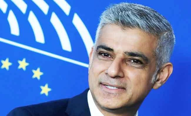 London Mayor Sadiq Khan arrives for a meeting with European Parliament (EP) President Antonio Tajani at the EP headquarters in Brussels, Belgium on Tuesday. (Reuters)