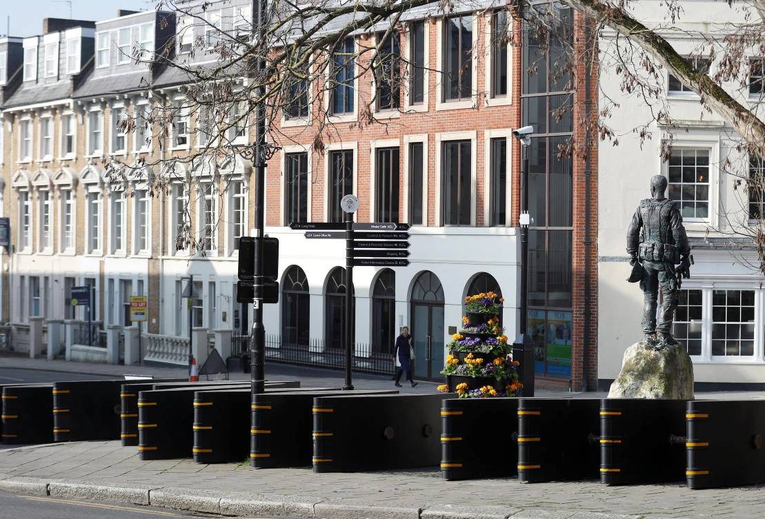 Police have placed extra security barriers around the Windsor Castle in Britain ahead of the regular ‘Changing the Guard’ ceremony on Wednesday. (Reuters)