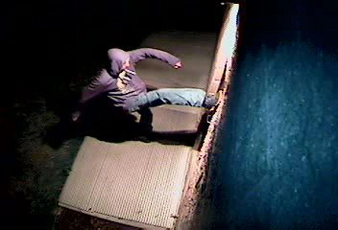 image from a video surveillance camera, a suspect is shown during the vandalising of a mosque near Colorado State University in Fort Collins, Colorado (AP)