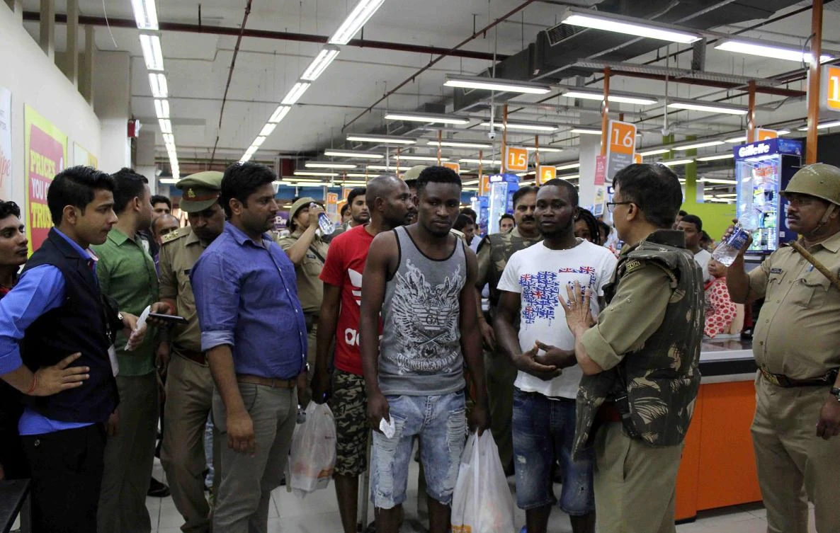 Indian police set up security after mob attack on Africans