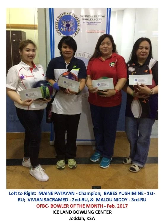 Ladies division winners, from left, Sharmaine Patayan, Babes Yushimine, Vivian Sacramed and Malou Nidoy. (AN photos)