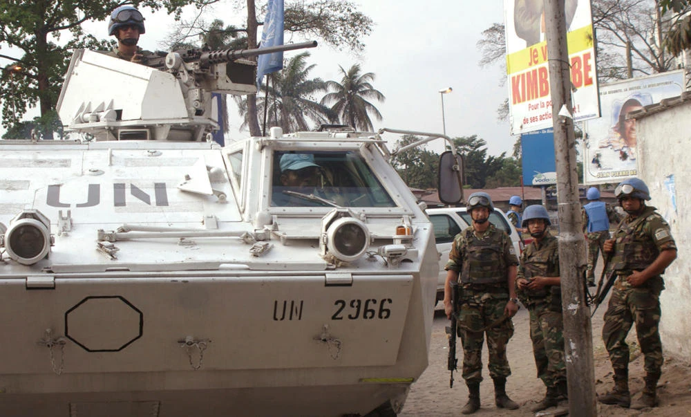 UN troops seen on patrol in the city of Kinshasa, Congo, in this file photo. (AP)