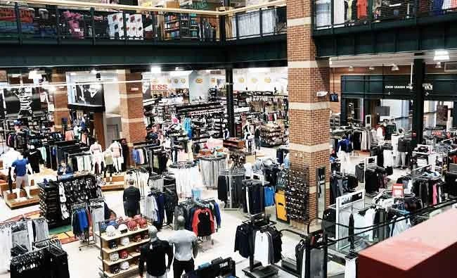 An empty sporting goods store stands in a shopping mall on Tuesday in Milford, Connecticut. (AFP)