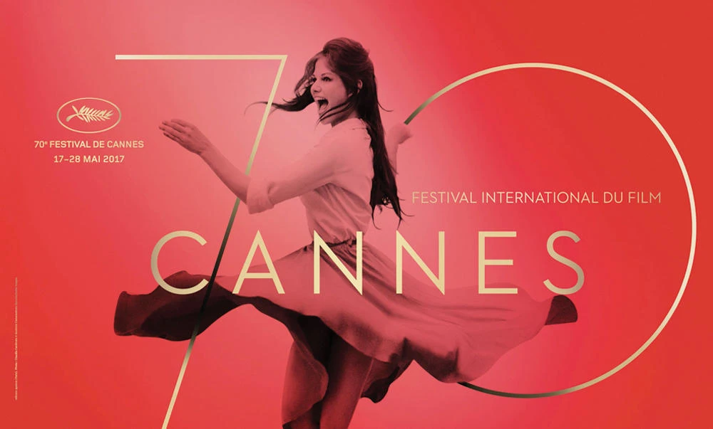 The official poster of the 70th Festival de Cannes featuring a picture of Claudia Cardinale dancing. (AFP)