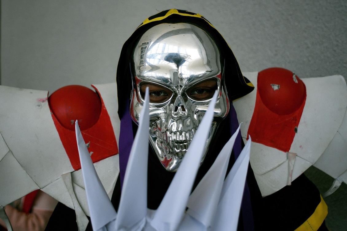 A cosplay enthusiast takes part in the "Hijab Cosplay" event in Subang Jaya, outside of Kuala Lumpur, on Saturday. (AFP / Manan Vatsyayana)