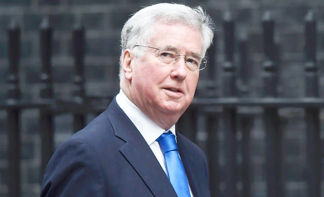 Britain's Secretary of State for Defence Michael Fallon arrives in Downing Street, London on Wednesday. (REUTERS)