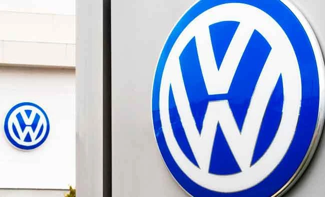 This file photo taken on September 29, 2015 shows The logo of German car maker Volkswagen (VW) at a Northern Virginia dealer in Woodbridge, Virginia. (AFP)