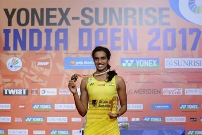 PV Sindhu with a gold medal after winning the India Open Super Series title on Sunday. (AFP)