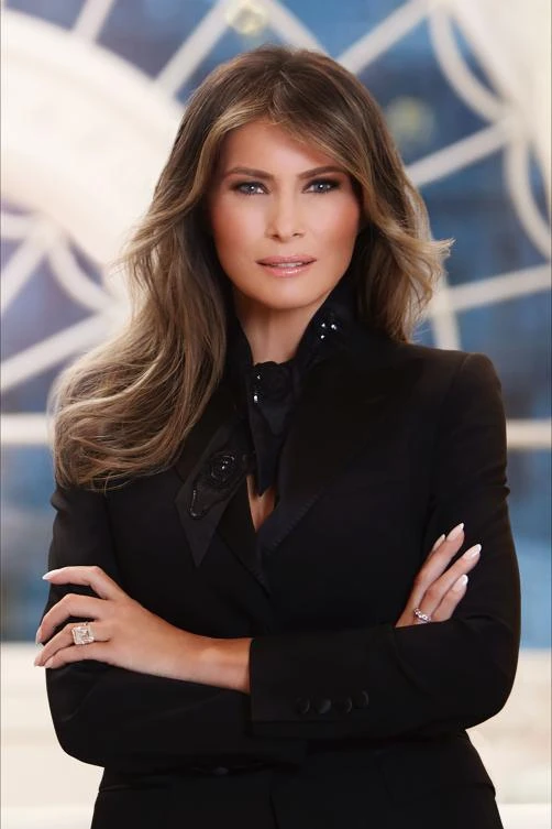 This photo released by the White House on April 3, 2017 shows the official portrait of First Lady Melania Trump in Washington, DC. (AFP/ The White House)