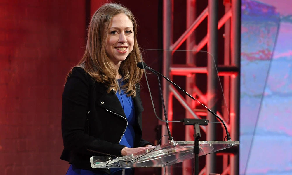 Chelsea Clinton speaks onstage at the GMHC 35th Anniversary Spring Gala at Highline Stages on March 23, 2017 in New York City. (Dimitrios Kambouris/Getty Images/AFP)