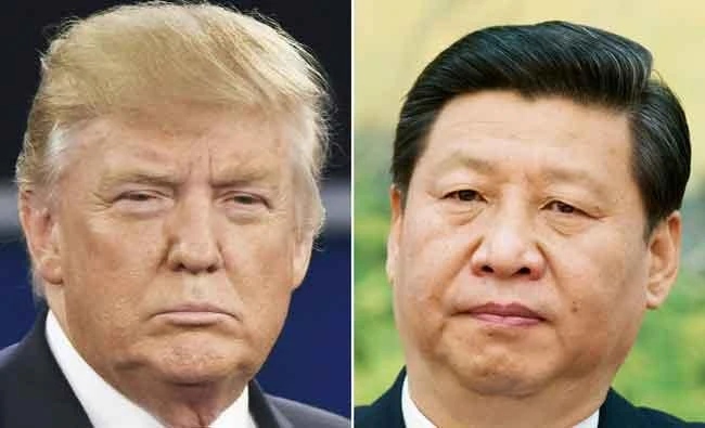 This combination of pictures created on April 04, 2017 shows US President Donald Trump in St. Louis, Missouri on October 9, 2016 and China's leader Xi Jinping in Beijing on December 5, 2012. (AFP)