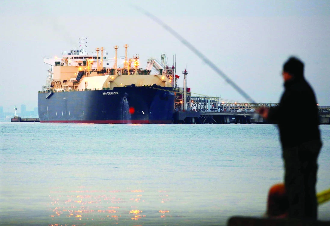 An LNG tanker is moored at a thermal power station in Futtsu, Japan. (Reuters file photo)