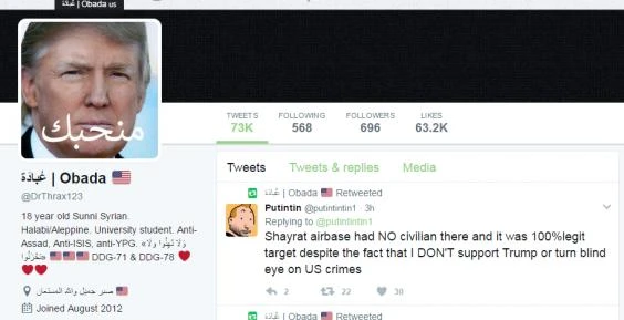 Some Syrians change social media profile pictures to Trump after strike