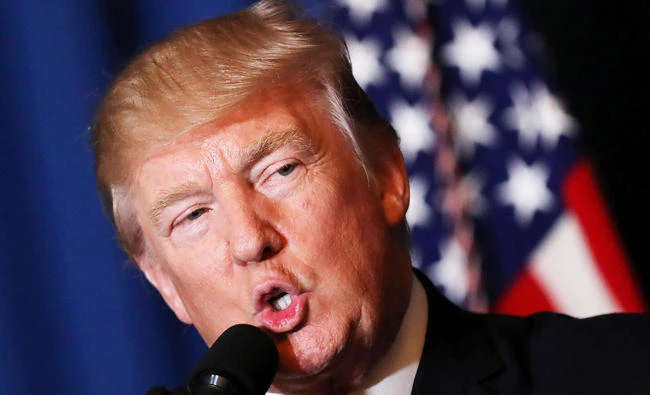 U.S. President Donald Trump delivers a statement about missile strikes on a Syrian airfield, at his Mar-a-Lago estate in West Palm Beach, Florida, U.S., on Thursday. (REUTERS)
