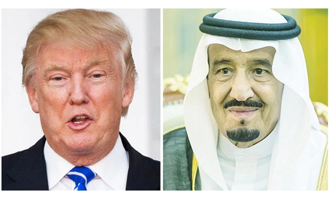 US President Donald Trump briefed King Salman about Friday's US strikes on an airbase in Syria.