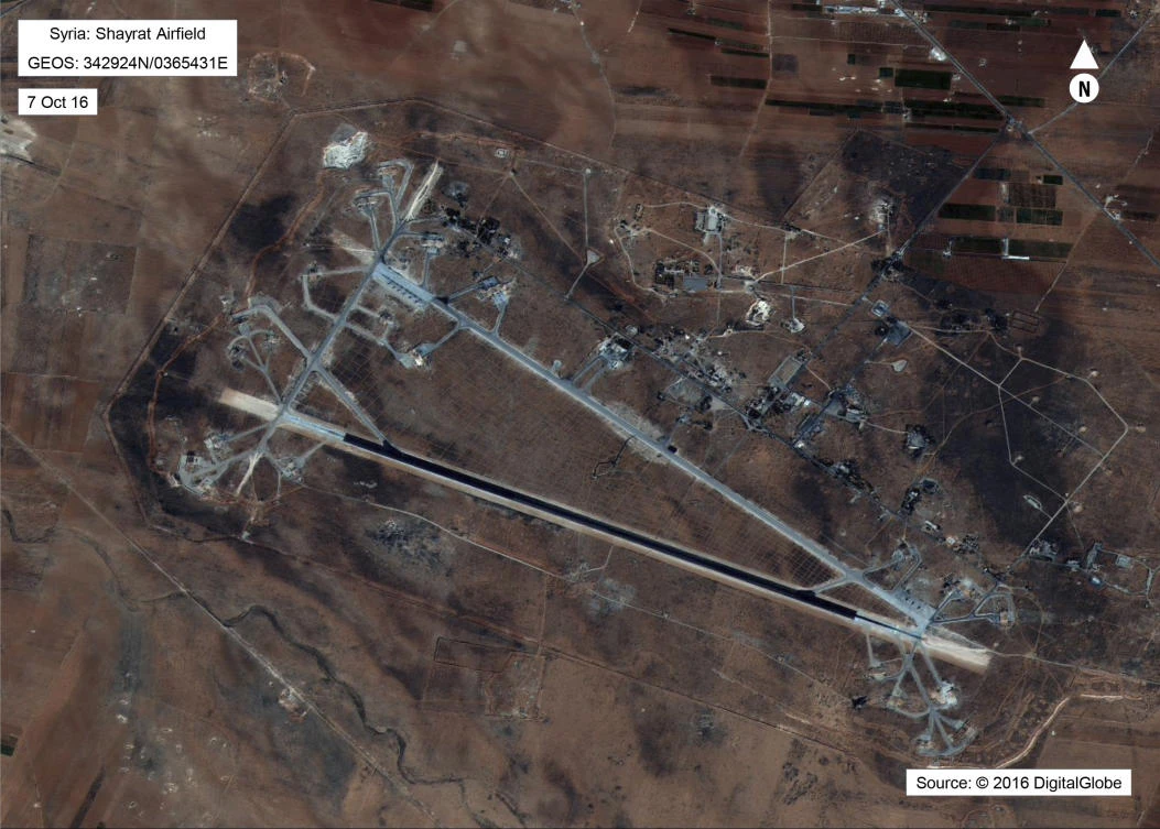Shayrat air base in Syria. (DigitalGlobe/U.S. Department of Defense via AP)