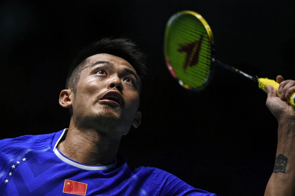 Lin Dan of China eyes a return against Son Wan-Ho of South Korea during their men's singles semifinal match at the Malaysia Open Badminton Superseries in Kuching on Saturday. (AFP)