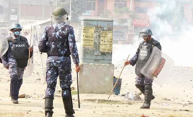 In this Dec.20, 2015, file photo, Nepalese policemen stand guard in Gaur, Kathmandu, Nepal. (AP)