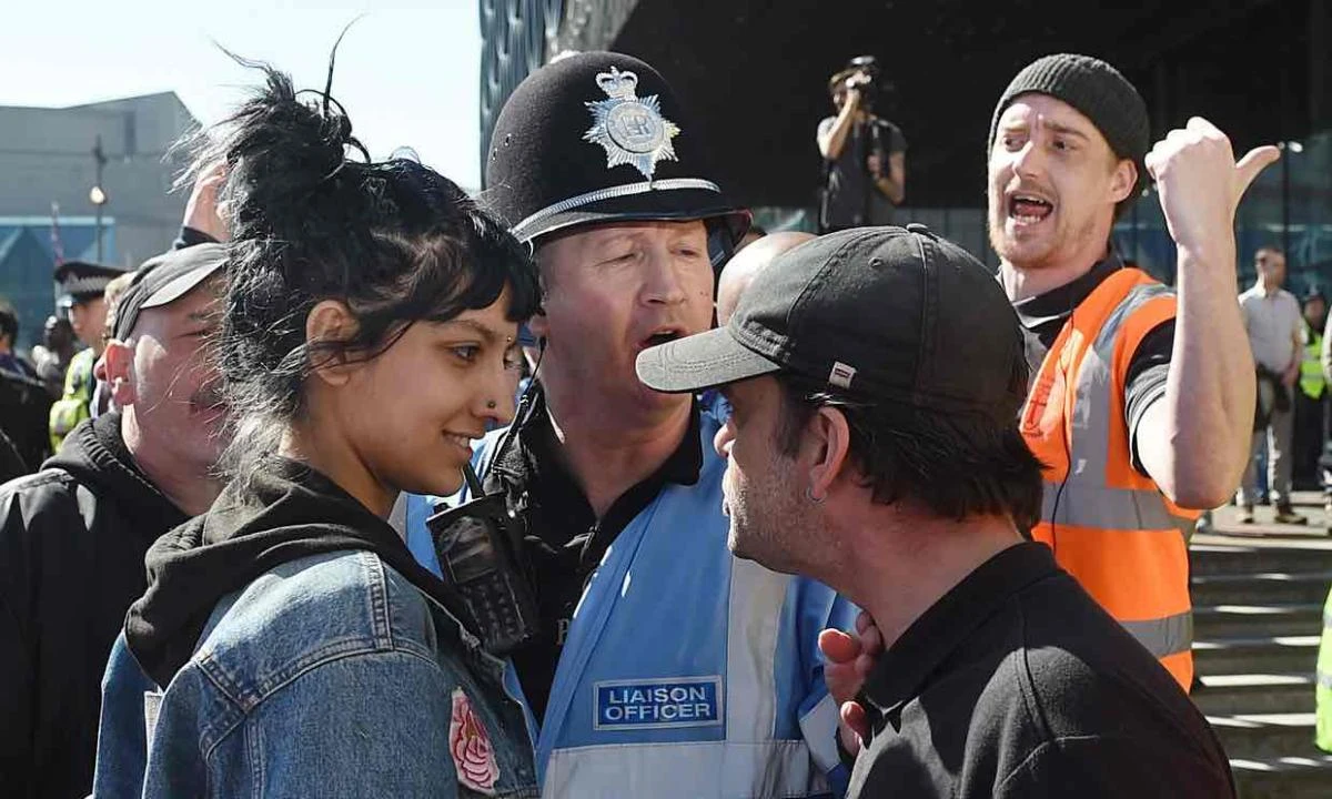 Birmingham woman speaks out on defying far-right protester in viral photo