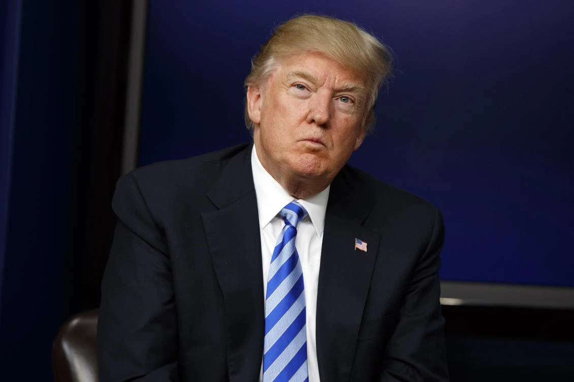 President Donald Trump listens to a question during a town hall with business leaders in the South Court Auditorium on the White House complex in Washington. The Trump administration will move forward with the sale of high-tech aircraft to Nigeria for its campaign against Boko Haram Islamic extremists despite concerns over abuses committed by the African nation’s security forces, according to US officials. (AP)