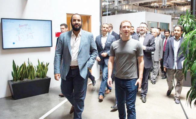 Saudi Arabia’s Deputy Crown Prince Mohammed bin Salman visited the headquarters of Facebook in 2016.