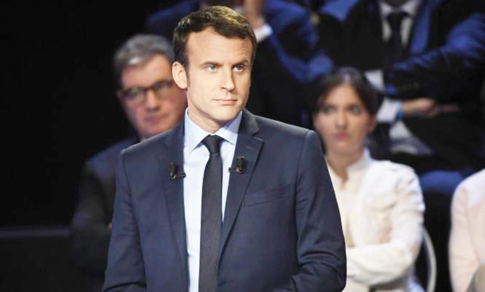 Emmanuel Macron of the political movement En Marche attends a prime-time televised debate for the candidates at French 2017 presidential election. (Reuters)
