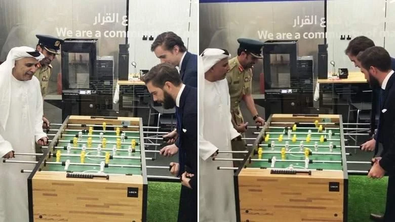 In photos: Dubai Police chief plays table football with Uber execs