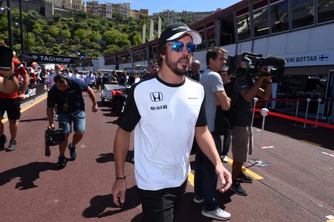 Fernando Alonso in the pit lane of the Monaco Formula One street circuit during the Monaco F1 Grand Prix in this May 22, 2015 file photo. (AFP)