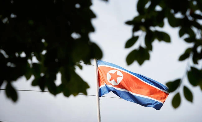 A North Korea’s flag flutters inside North Korean Embassy in Kuala Lumpur. (AP)