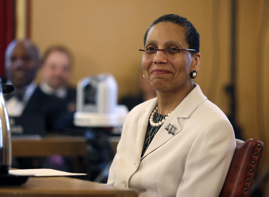 In this April 30, 2013 file photo, Justice Sheila Abdus-Salaam looks on as members of the state Senate Judiciary Committee vote unanimously to advance her nomination to fill a vacancy on the Court of Appeals at the Capitol in Albany, N.Y. (AP)