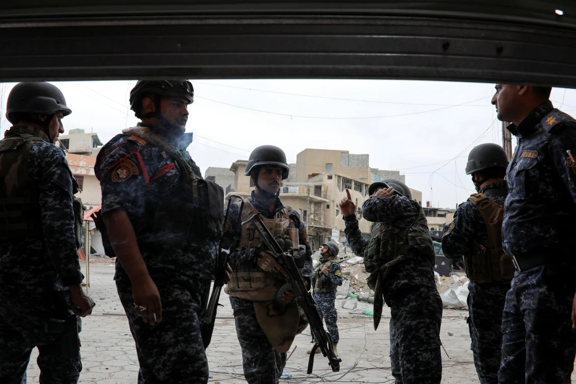 Iraq’s Federal Police members in western Mosul, Iraq(REUTERS)