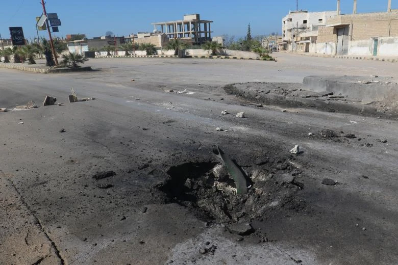 A crater is seen at the site of an airstrike, after what rescue workers described as a suspected gas attack in the town of Khan Sheikhoun in rebel-held Idlib, Syria April 4, 2017. (REUTERS)