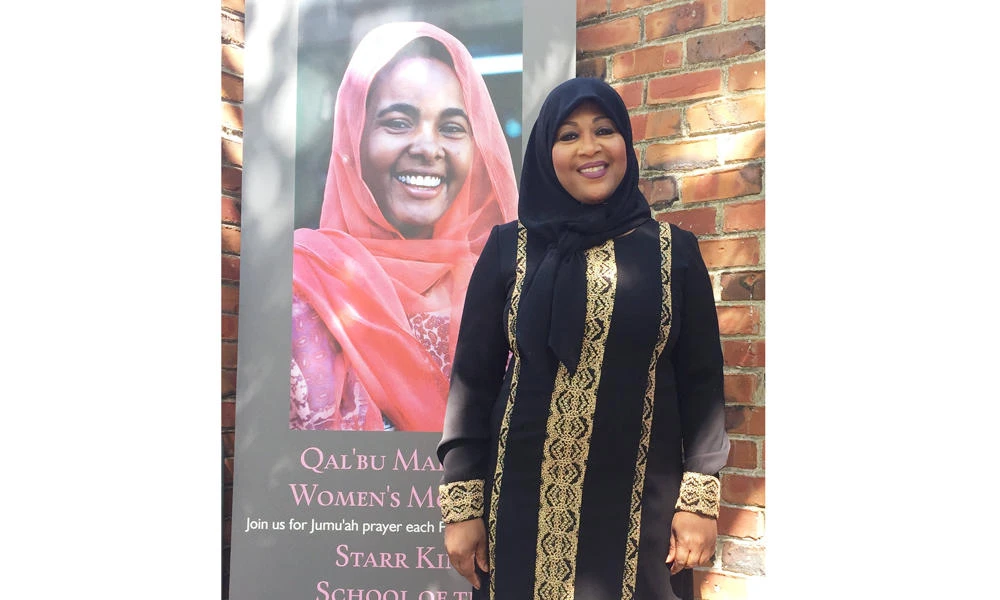 Rabi'a Keeble, the lay leader behind the Qal'bu Maryam Women's Mosque which held its first service on Good Friday, is pictured at the Starr King School for the Ministry in Berkeley, California, USA, on Friday. (REUTERS/Lisa Fernandez)