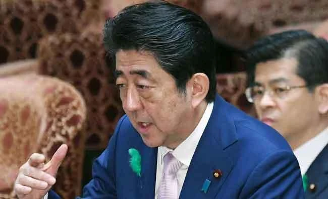 Japanese Prime Minister Shinzo Abe speaks during an Audit and Oversight of Administration Committee session at the lower house of Parliament in Tokyo on Monday. (AP)