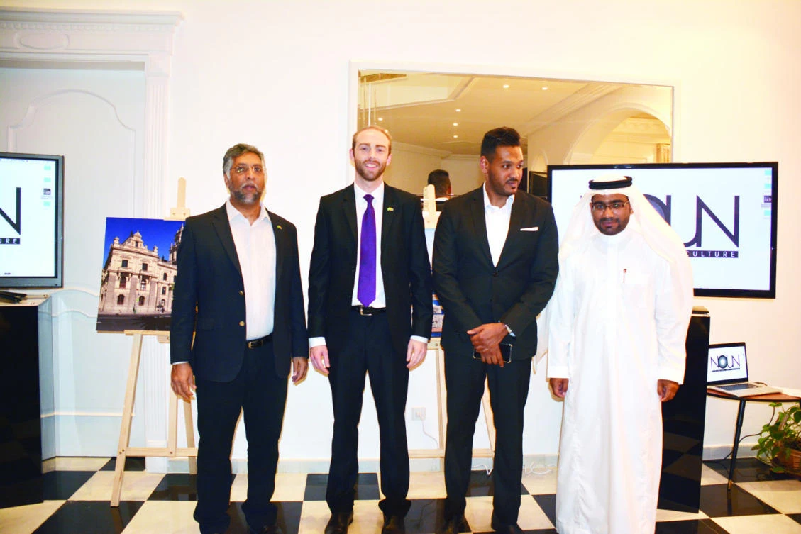 South Africa’s Consul General Shoayb Casoo, Eng’r. Mohammed Bakhreiba, founder of Call of Culture, and Wael Al-Saygh at the event on Tuesday. (AN photo by Fouzia Khan)