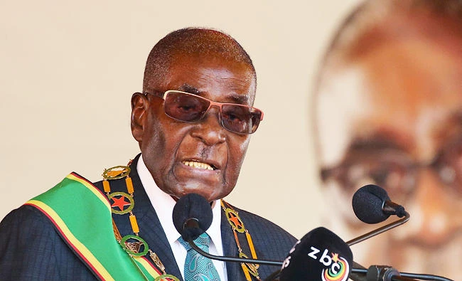 Zimbabwean President Robert Mugabe addresses a rally to mark the country's 37th independence anniversary in Harare, Zimbabwe, on Tuesday. (Reuters)