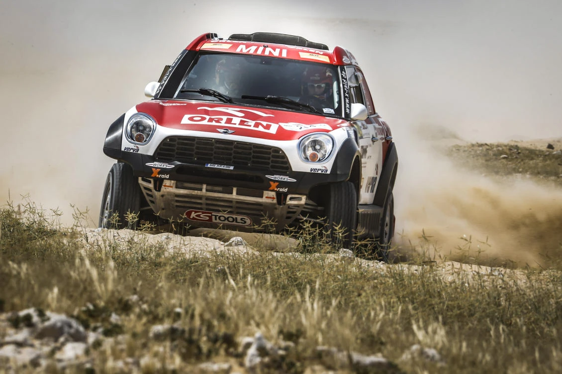 Poland's Jakub Przygonski in a Mini All4 Racingwas on the way to stage two victory in the Qatar-Cross Country Rally on Wednesday. (AN photos)