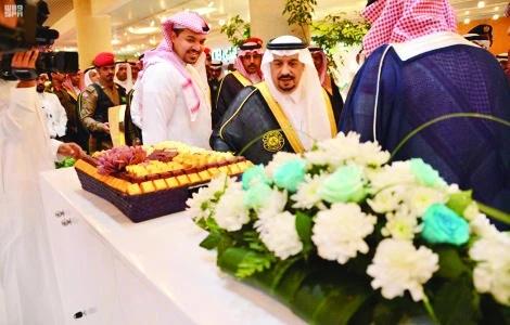 Riyadh Gov. Prince Faisal bin Bandar attends the graduation ceremony of the Institute of Public Administration (IPA) at the King Salman Convention Center on Monday. (AN photo)