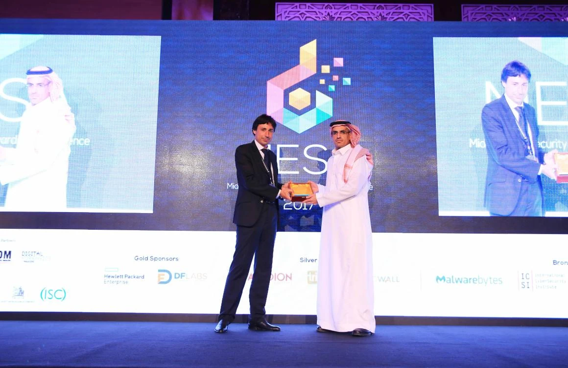 Abdullah Alomari receives the honor at the Middle East Security Awards (MESA) ceremony held in Dubai last week.